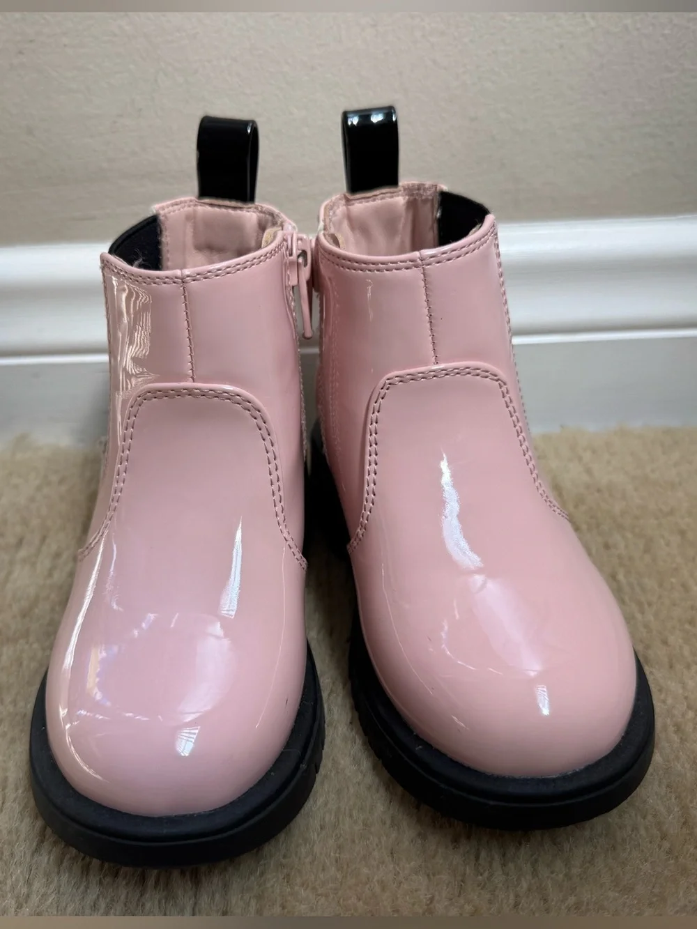 GAP Toddler Patent Leather Azalea Pink Chelsea Boots